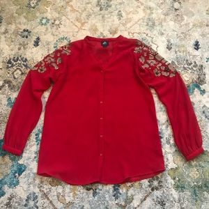 Authentic Icon sheer embellished shoulder tunic